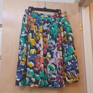 J. Crew Rainbow Brush Stroke Abstract Silk Skirt 10